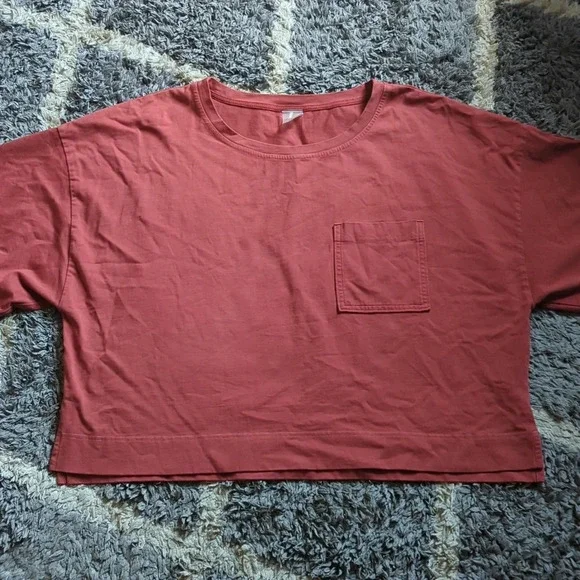 Calia Oversized Thick 100% Cotton Long Sleeve Rust Top Size XXL - Picture 2 of 8